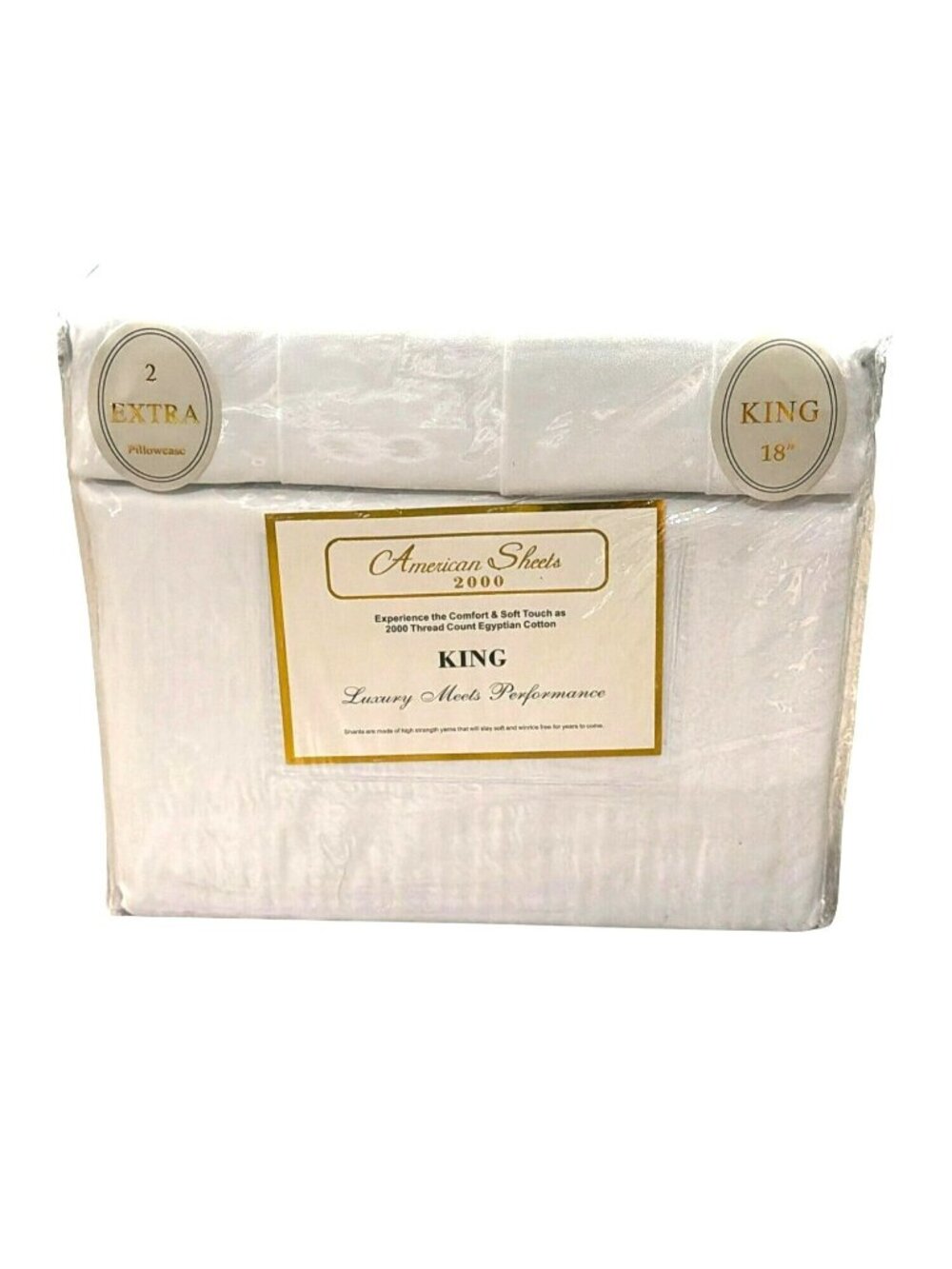 American Sheets White King Size 6-Piece Sheet Set 2000 Thread Count